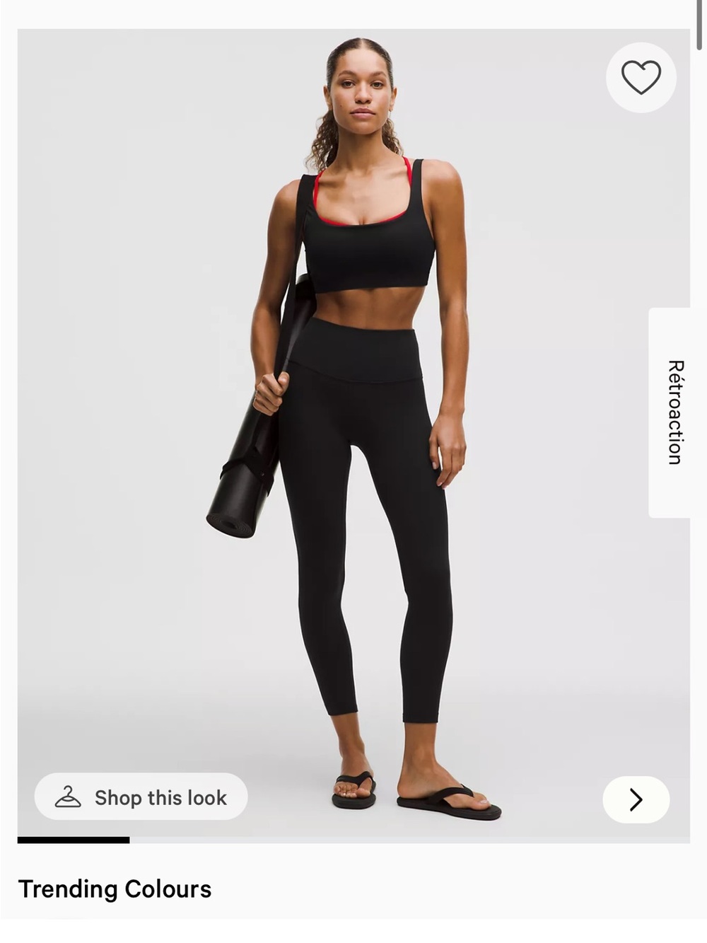 lululemon athletica Black High-Waist Leggings with Red Accent